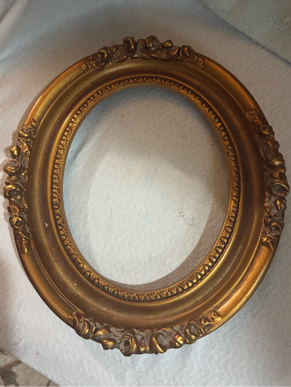 Antique French Gilt Gold Oval Frame-11x13